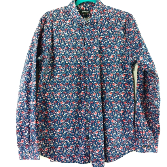 EXPRESS MENS FLORAL BUTTON SHIRT - Picture 1 of 10